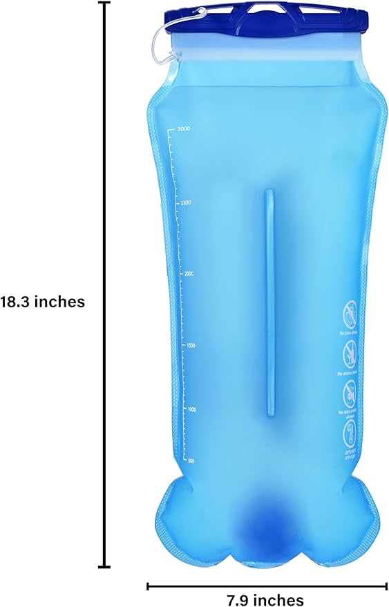N NEVO RHINO Hydration Bladder 2L-3L with Bladder Insulator, Water Bladder for Hiking Backpack, Leakproof Water Pouch, BPA-Free Water Reservoir Hydration Pack for Hiking Running Camping Cycling Skiing