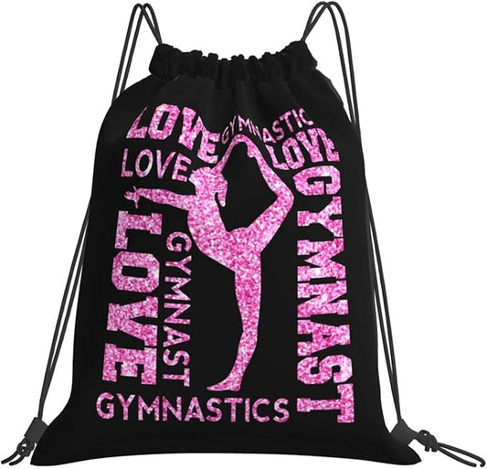 Braytow Gymnastics Drawstring Backpack Gym String Bag Drawstring Sackpack Sport For Womens Mens