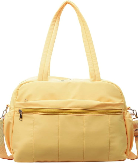 Gym Bag Sport Duffel Overnight Weekender Travel Bag with wet pocket and shoe pocket M06 Yellow