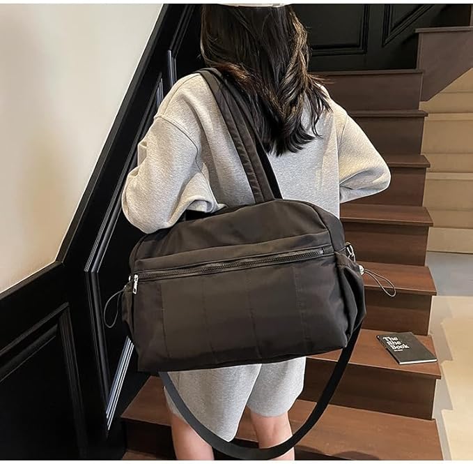 Gym Bag Sport Duffel Overnight Weekender Travel Bag with wet pocket and shoe pocket M02 Black