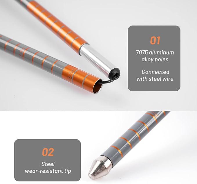 G2 Avalance Kit: Lightweight Aluminum Alloy Snow Shovel with Snow Probe and Storage Bag, Folding Design, Easy to Storage and Carry (Orange)