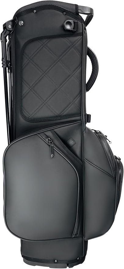KRADUL - LUX 9.5" 14-Way Hybrid Stand Bag – Lightweight Golf Bag with Stand, Leather Finish, Club Organizer & Removable Panel