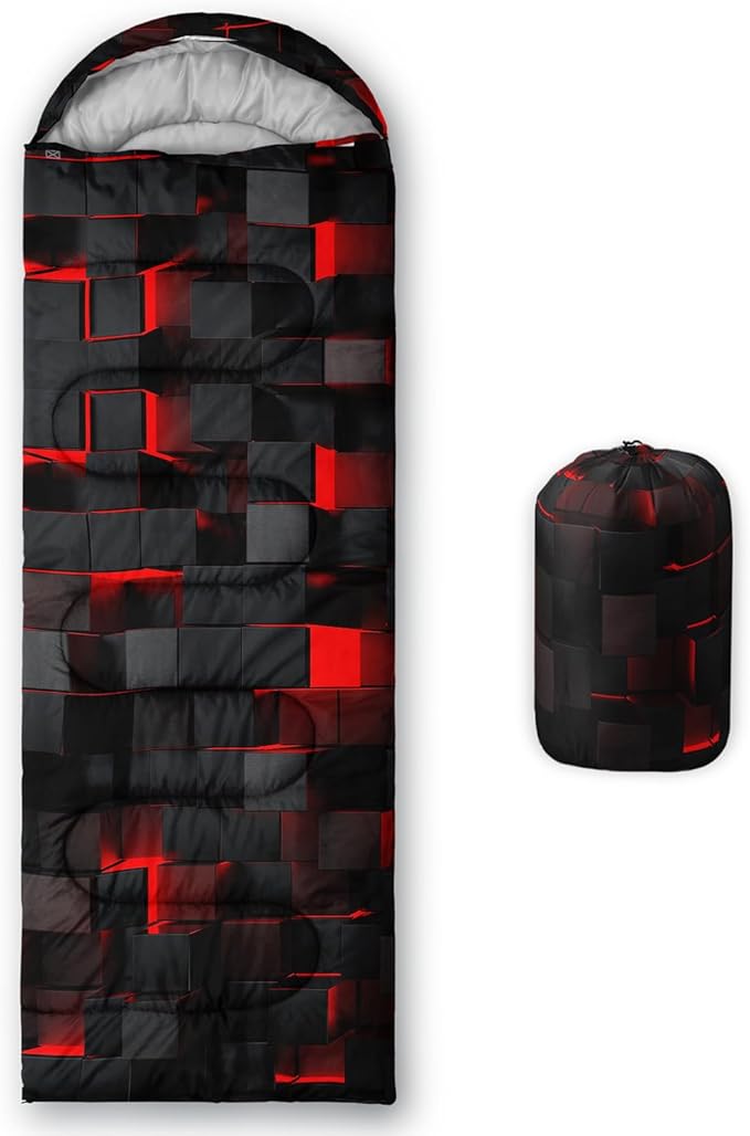 Sleeping Bags for Adults and Kids Camping Sleeping Bags for Girls and Boys Lightweight Waterproof Cold/Warm 3-Season Outdoor Travel with Compression Bags