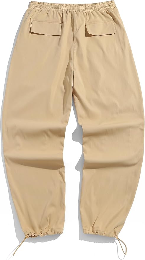 ZAFUL Men's Parachute Pants Casual Baggy Cargo Drawstring Trouser