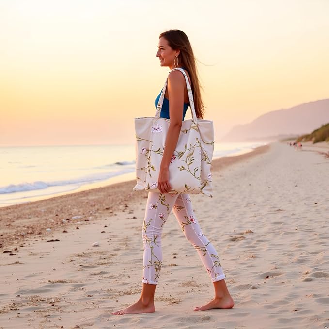 YHSHYZH Yoga Mats bag for Women, Canvas Bags for Yoga Mat & Blocks Women, Floral Gym Valentine's Day Gifts for Yoga Lover