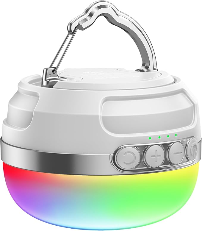 ZMNT LED Camping Lantern Rechargeable 1400LM, Up to 420H Running Time Camping Tent RGB Light, 10400mAh Emergency Hanging Light for Hurricane, Power Outages, Home, Hiking, White