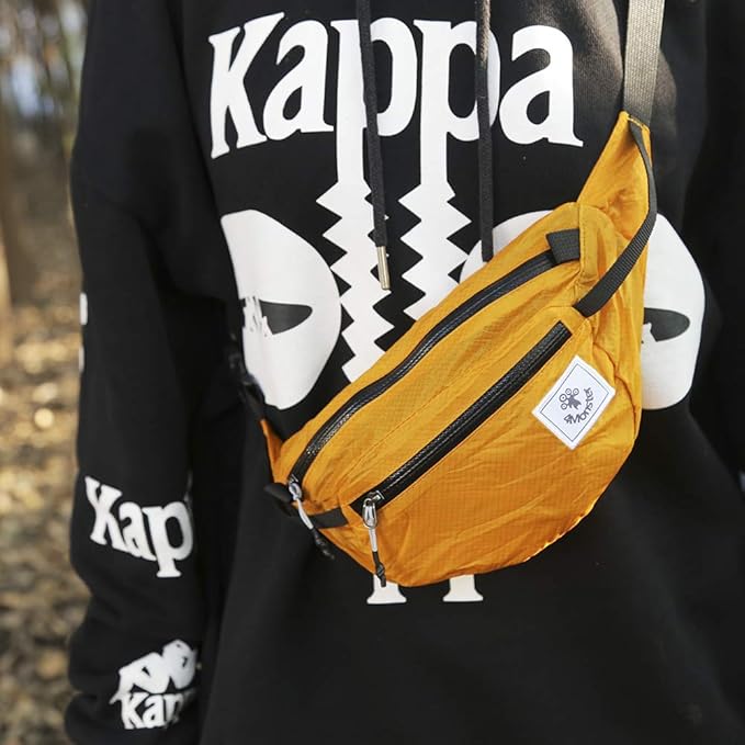 4Monster Hiking Waist Packs Portable,Water Resistant Fanny Bag with Adjustable Strap,Lightweight Crossbody Chest Bag Slim Bag