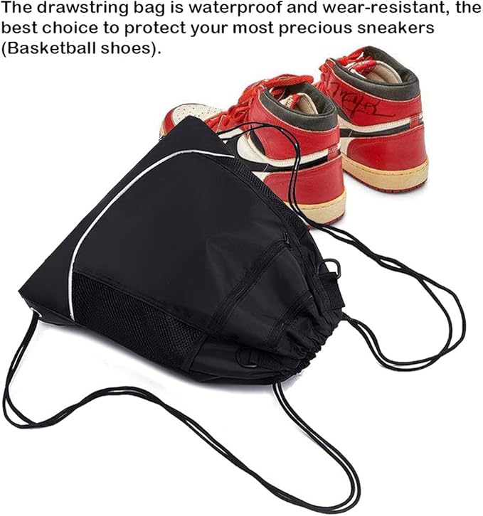 STAY GENT Drawstring Basketball Backpack for Boys, Foldable Soccer Backpack Gym Bag Sackpack Sports Sack with Detachable Ball Mesh Bag for Volleyball Baseball Yoga