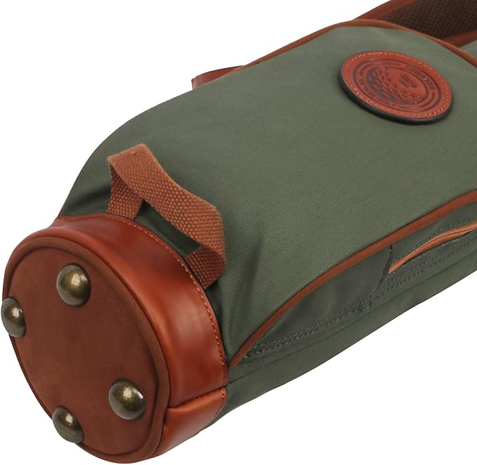 Tourbon Vintage Golf Club Carry Bags Travel Case - Canvas and Leather