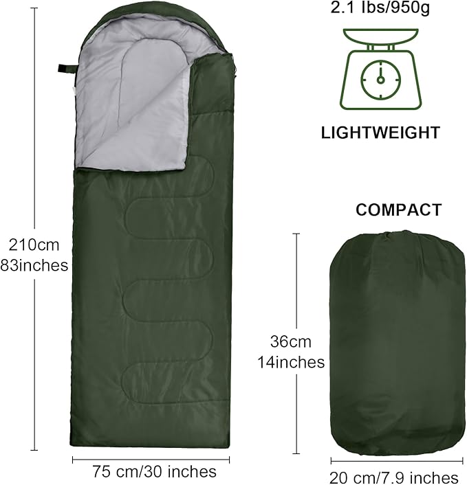 Tudomro 16 Pack Winter Camping Sleeping Bags Bulk for Homeless Adults Cold Weather Lightweight Waterproof Compact Backpacking Sleeping Bag Gifts for Travel Hiking Christmas