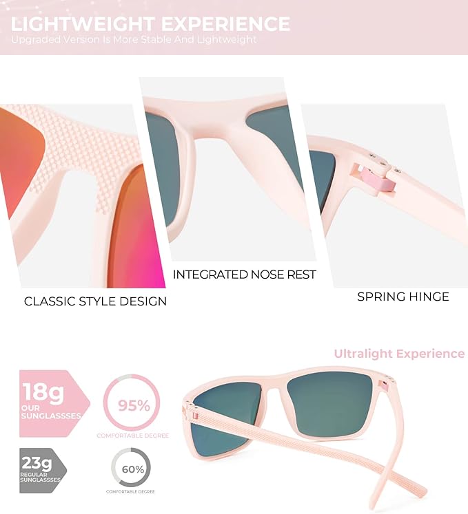 KALIYADI Polarized Sunglasses for Men, Lightweight Sun Glasses with UV Protection for Driving Fishing Golf