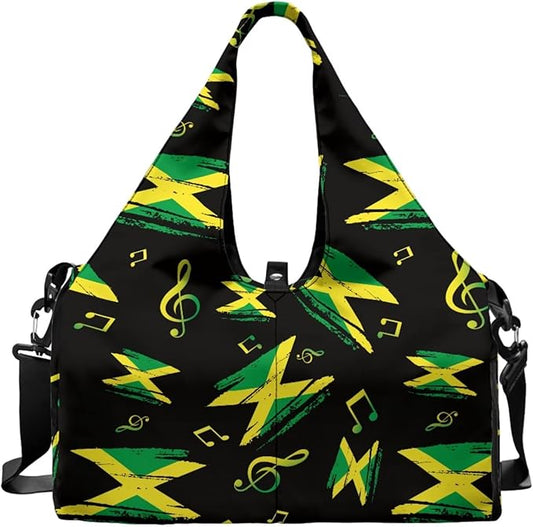 ZCFYGDX Yoga Gym Bag with Removable Adjustable Shoulder Strap, Shoe Compartment & Top Yoga Mat Holder 17.72x8.66x9.84in