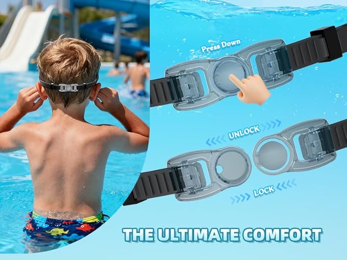 Aegend Swim Goggles - Kids Swimming Goggles for 3-14 Boys Girls Youth No Leaking Clear Vision