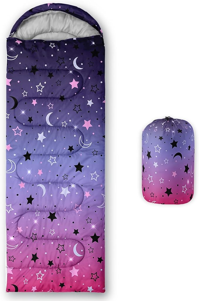 QOOMO Camping Sleeping Bags,3 Season Warm & Cool Weather,Lightweight,Waterproof Sleeping Bags for Adults & Kids,Traveling,and Outdoors,Camping Gear Equipment