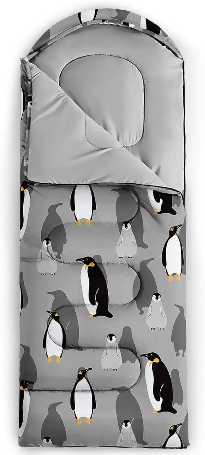 Galaxy Wolf Camping Sleeping Bags Warm & Cool Weather Waterproof Backpacking Blue Purple Starry Sky Sleeping Bag All Seasons Camping, for Adult Kids Boy Girls Camping Gear Equipment, Traveling