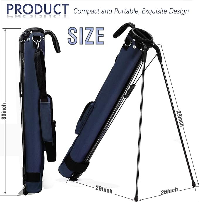 Camboke Lightweight Golf Stand Bag, Portable and Durable Golf Carry Bag with Padded Strap and Pocket, Sunday Bag for The Driving Range, 2-Way Divider Practice Bag for Men and Women