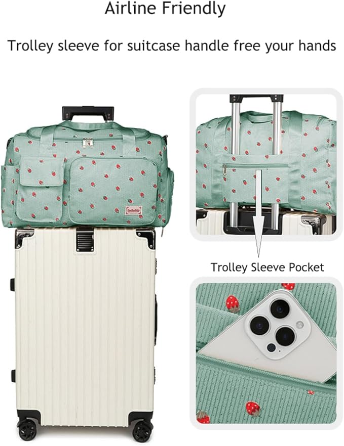 Gym Bag Sport Duffel Overnight Weekender Travel Bag with wet pocket and shoe pocket K03 Green