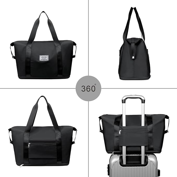 NPBAG Women Travel Duffel, Multi Functional Large Expandable Weekender Carry-on Tote, Gym Workout Overnight Bag, Mommy Hospital Bag for Labor and Delivery