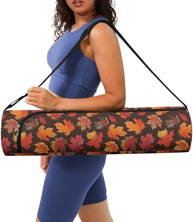 ZCFYGDX Yoga Mat Bag with Adjustable Shoulder Strap and Handle Zipper, 30in Wide x 6.3in Diameter for Yoga Mat Storage