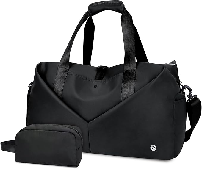 Ceneda 20" Gym Bag for Women with Wet Pocket & Shoe Compartment, Lightweight Duffel Waterproof Carry On Duffle for Travel, Yoga, Overnight (Black)