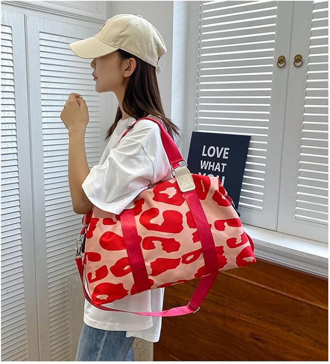 Weekender Duffel Sport Gym Bag Overnight Travel duffle Bags with Wet Pocket TB2301A Red