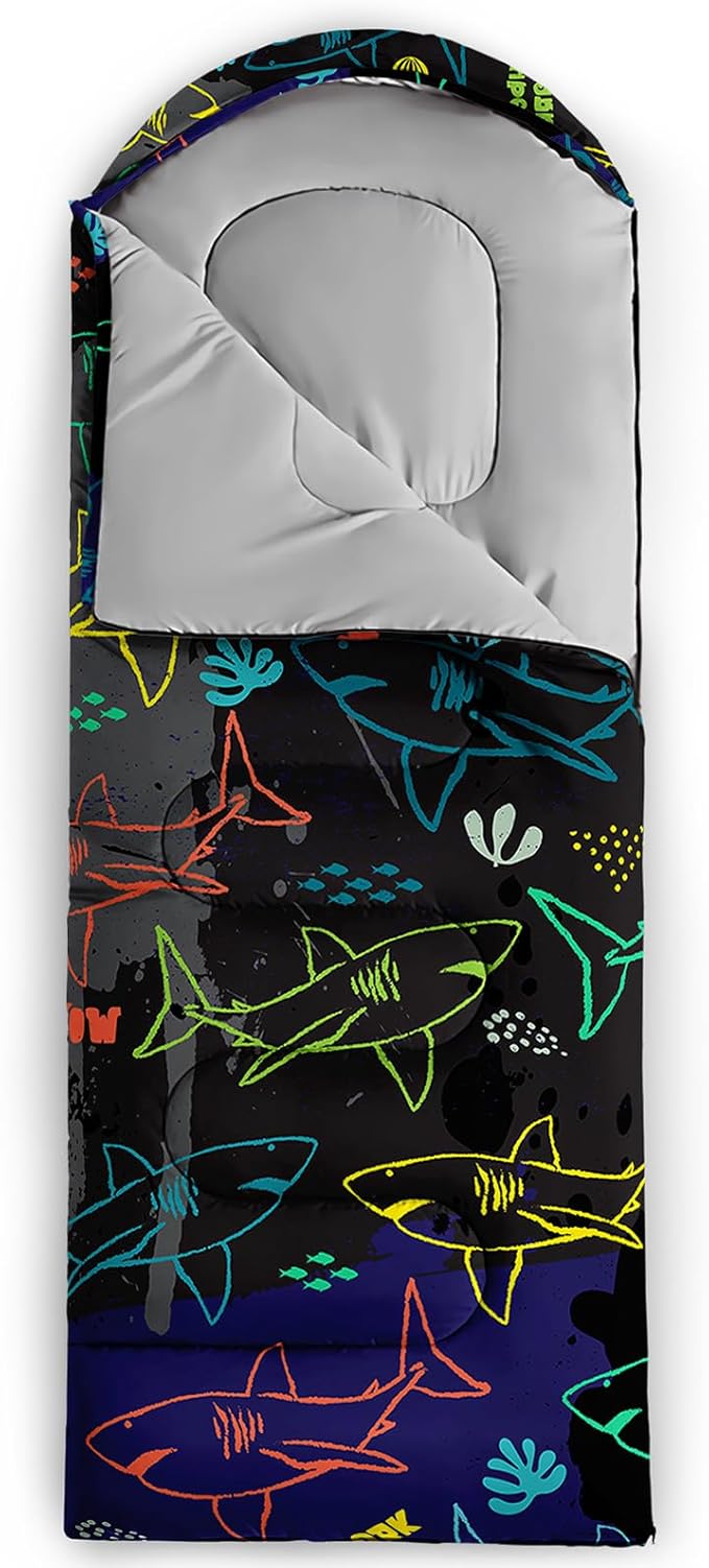 QOOMO Camping Sleeping Bags,3 Season Warm & Cool Weather,Lightweight,Waterproof Sleeping Bags for Adults & Kids,Traveling,and Outdoors,Camping Gear Equipment