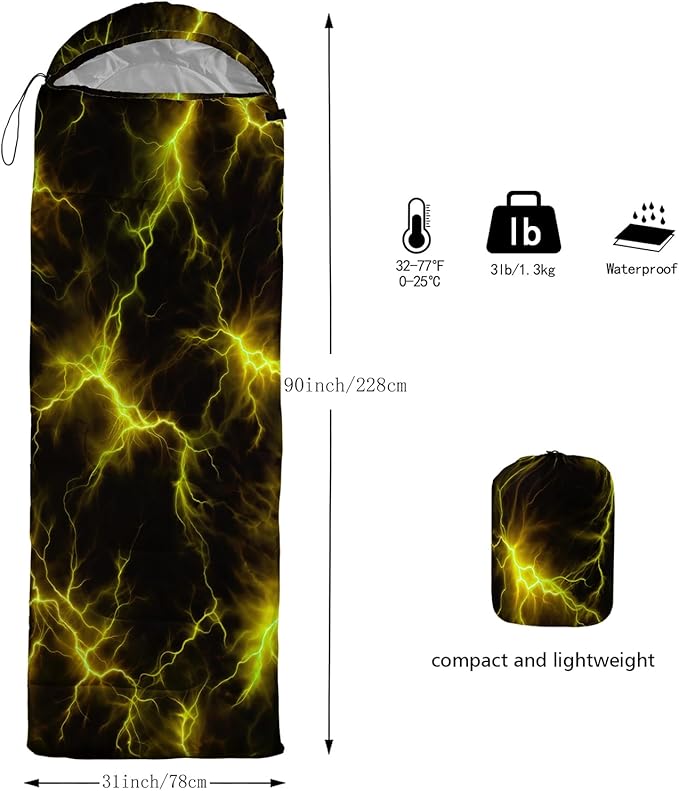 QOOMO Camping Sleeping Bags,3 Season Warm & Cool Weather,Lightweight,Waterproof Sleeping Bags for Adults & Kids,Traveling,and Outdoors,Camping Gear Equipment