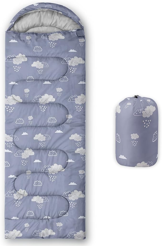 QOOMO Camping Sleeping Bags,3 Season Warm & Cool Weather,Lightweight,Waterproof Sleeping Bags for Adults & Kids,Traveling,and Outdoors,Camping Gear Equipment