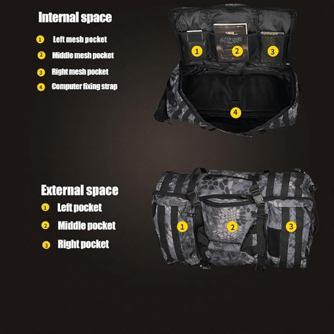 80-liter hiking and camping backpack, outdoor mountaineering and leisure backpack, travel and mountaineering tactical bag, unisex(Black stripe color)