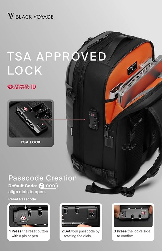 BlackVoyage Vortex Vacuum Seal Travel Backpack 60L Expandable Air Compression System Water Resistant TSA Lock Carry-On Suitcase Luggage Gray AERO - Vacuum Pump Included