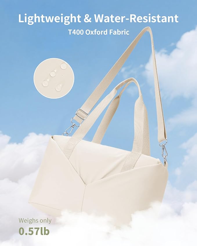 Ceneda Small Gym Bag for Women, 12 inch Mini Gym Bag with Wet Pocket, Lightweight Tote for Gym, Sport, Workout - White