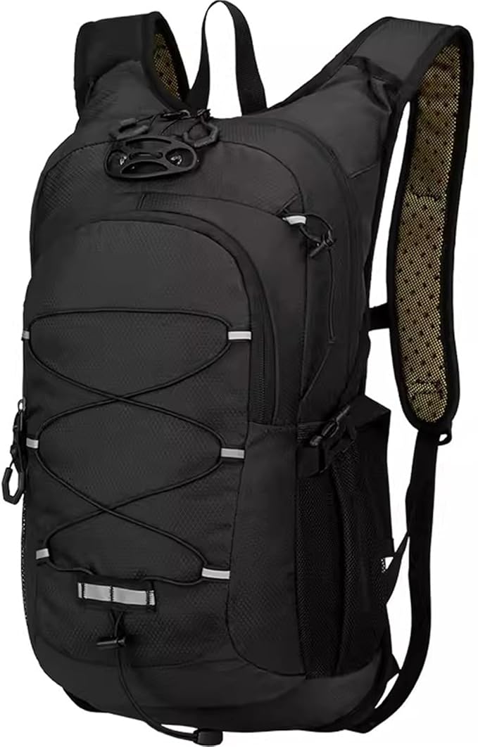 AUUEYY Lightweight Cycling Hydration Backpack,Large Capacity Pack for Travel,Hiking,Climbing,Skiing,Running Daypack for Men Women (Black)