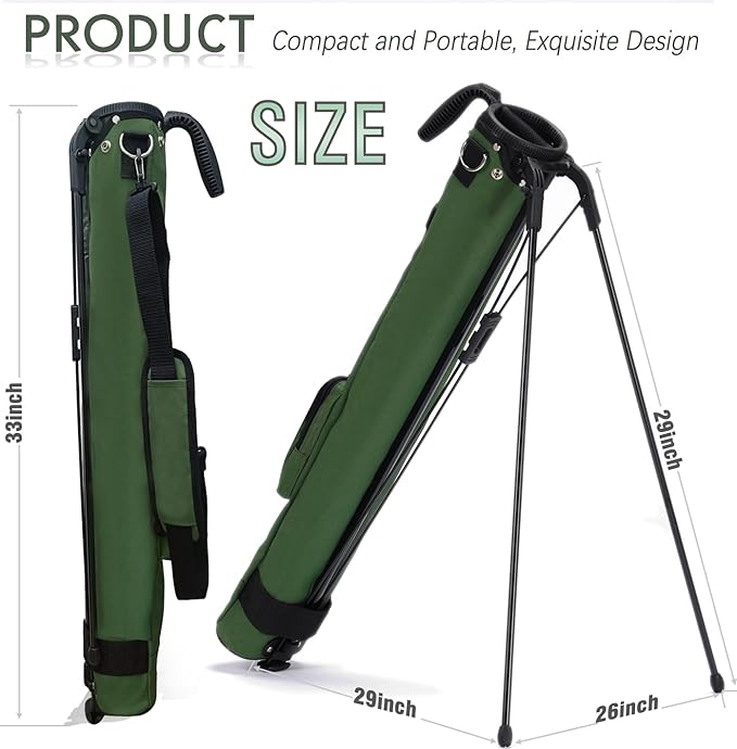 Camboke Lightweight Golf Stand Bag, Portable and Durable Golf Carry Bag with Padded Strap and Pocket, Sunday Bag for The Driving Range, 2-Way Divider Practice Bag for Men and Women