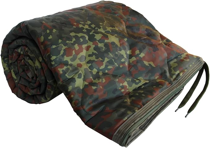 GRVCN Military Blanket - Camping Sleeping Bag with Zipper, Poncho Liner Thermal Insulated Blanket, Lightweight Portable Outdoor Hiking Survival Compression Carry Bag