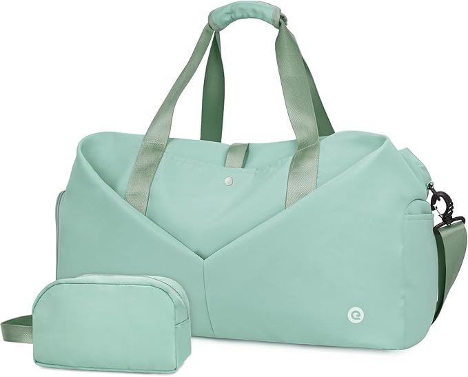 Ceneda 20" Gym Bag for Women with Wet Pocket & Shoe Compartment, Lightweight Duffel Waterproof Carry On Duffle for Travel, Yoga, Overnight (Mint Green)