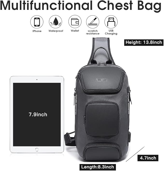 BANGE Sling Bag, Waterproof Shoulder Bag for Men, Casual Sports Sling Bag, Every Day Bag for Men…