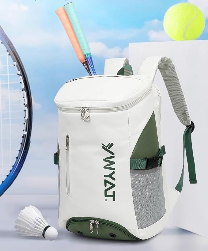 Badminton Tennis Backpack with Shoe Compartment,Racket Holder, Large Capacity Sports Bag for Tennis, Badminton, Pickleball, Squash