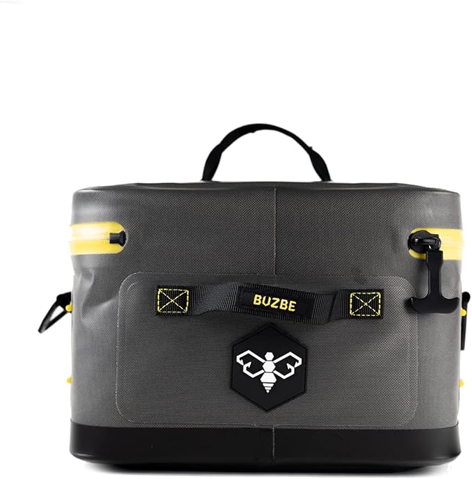 BUZBE Swarm 15 Modular Dry Bag, Premium Waterproof, Customizable Fishing Bag, Compact, Saltwater Ready, Grey and Yellow