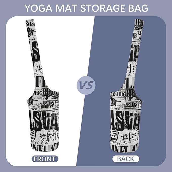 Aiyoolee Single Shoulder Yoga Mat Carrier Bag Portable Spacious with Pocket for Yoga Gym Fitness Travel