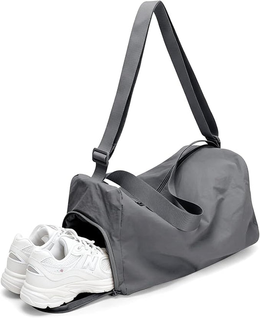 Small Gym Bag for Women Sports Duffel Bag with Shoes Compartment, Waterproof Travel Duffel Bag Carry on Bag Overnight Bag Weekender Bags for Workout Swimming Yoga Dance