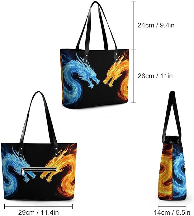 Big Shoulder Commuter Bag Work Tote Bag Handbag With Zipper For Women And Men