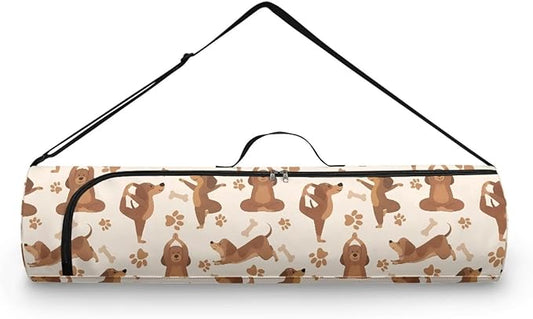 ZCFYGDX Yoga Mat Bag with Adjustable Shoulder Strap and Handle Zipper, 30in Wide x 6.3in Diameter for Yoga Mat Storage