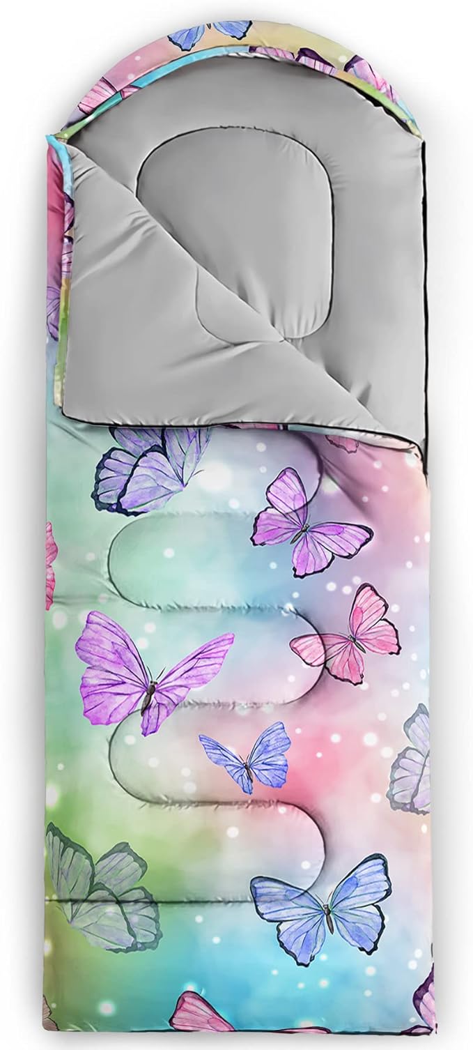 QOOMO Camping Sleeping Bags,3 Season Warm & Cool Weather,Lightweight,Waterproof Sleeping Bags for Adults & Kids,Traveling,and Outdoors,Camping Gear Equipment