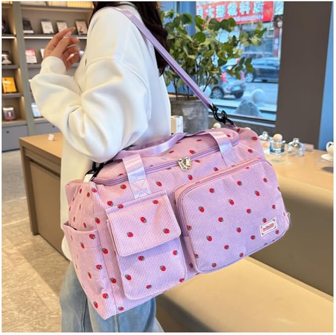 Gym Bag Sport Duffel Overnight Weekender Travel Bag with wet pocket and shoe pocket K05 Purple