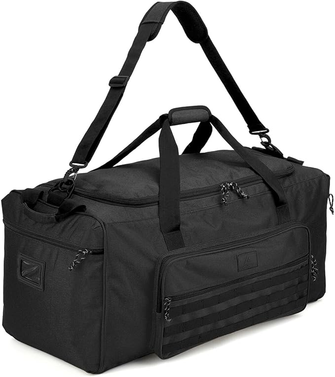 120L Extra Large Gym Duffle Bag for Men Women with Shoes Compartment Heavy Duty Tactical Sports Duffel Bag Big Football Baseball Basketball Soccer Hockey Team Equipment Bag, Black