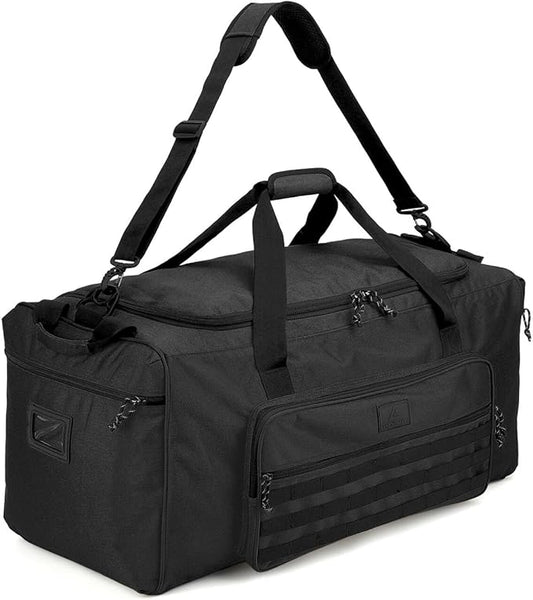 120L Extra Large Gym Duffle Bag for Men Women with Shoes Compartment Heavy Duty Tactical Sports Duffel Bag Big Football Baseball Basketball Soccer Hockey Team Equipment Bag, Black