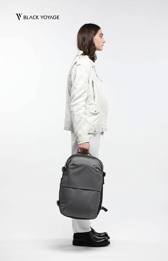 BlackVoyage Vortex Vacuum Seal Travel Backpack 60L Expandable Air Compression System Water Resistant TSA Lock Carry-On Suitcase Luggage Gray AERO - No Vacuum Pump