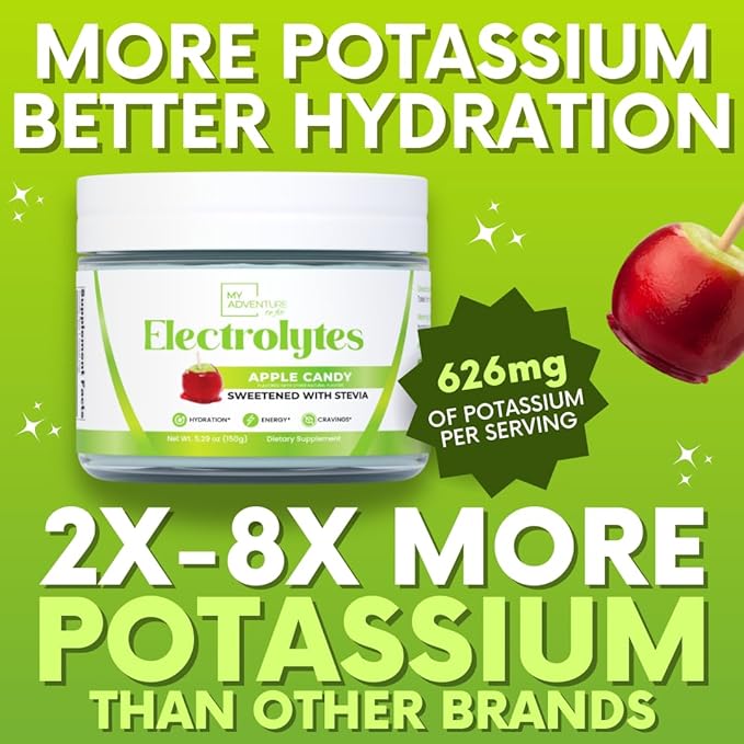 Zero Sugar - Apple Candy Electrolytes Powder - Refreshing Hydration - Caffeine Free Energy with All Natural Ingredients - Vegan, Keto, and Paleo - Sugar Free Electrolytes Drink Mix - with 30 Servings