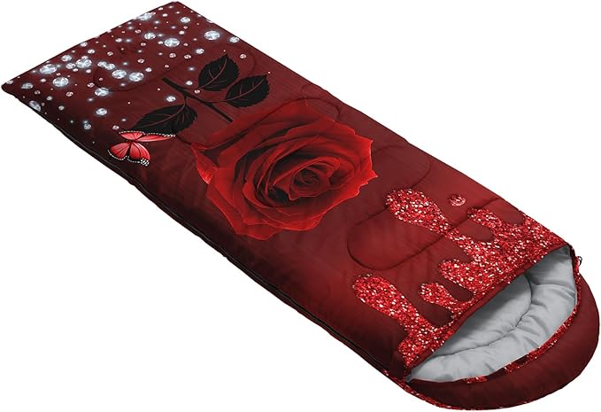 QOOMO Camping Sleeping Bags,3 Season Warm & Cool Weather,Lightweight,Waterproof Sleeping Bags for Adults & Kids,Traveling,and Outdoors,Camping Gear Equipment