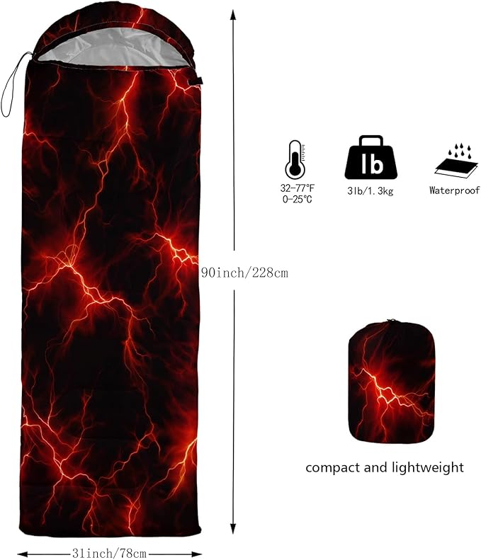 QOOMO Camping Sleeping Bags,3 Season Warm & Cool Weather,Lightweight,Waterproof Sleeping Bags for Adults & Kids,Traveling,and Outdoors,Camping Gear Equipment